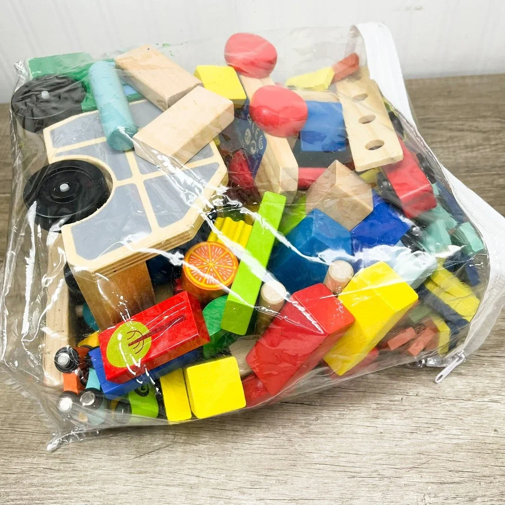 Montessori Wooden Building Blocks, Melissa and Doug Dump Truck and Wood Blocks